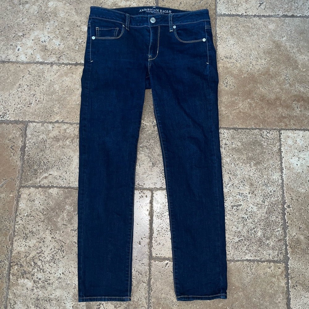 AMERICAN EAGLE super stretch skinny jeans dark wash size 8